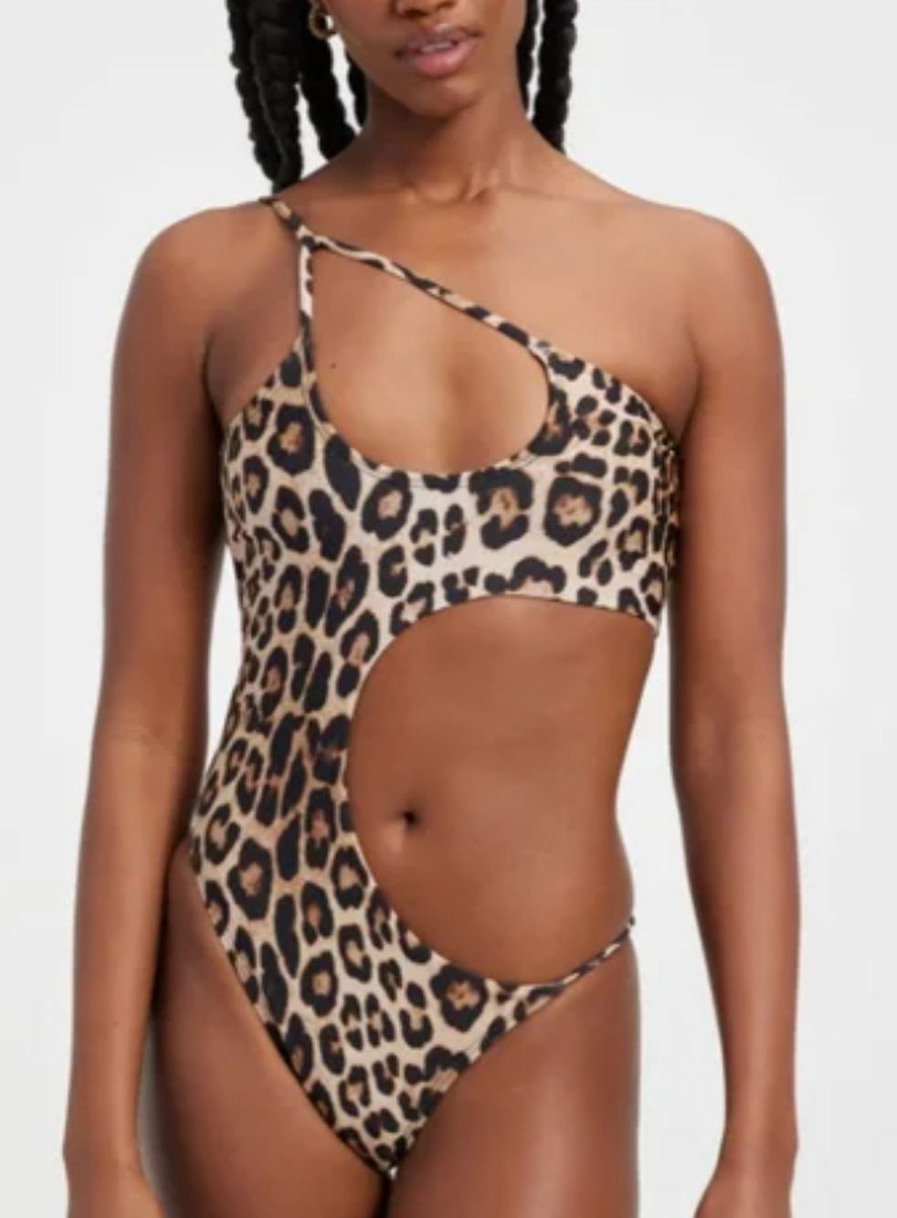 NEW GOOD AMERICAN LEOPARD MIAMI CUT ONE PIECE MONOKINI SWIMSUIT SZ 1